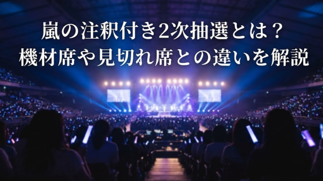 嵐の注釈付き2次抽選とは？機材席や見切れ席との違いを解説
