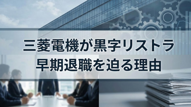 三菱電機が黒字リストラで早期退職を迫る理由をわかりやすく解説！