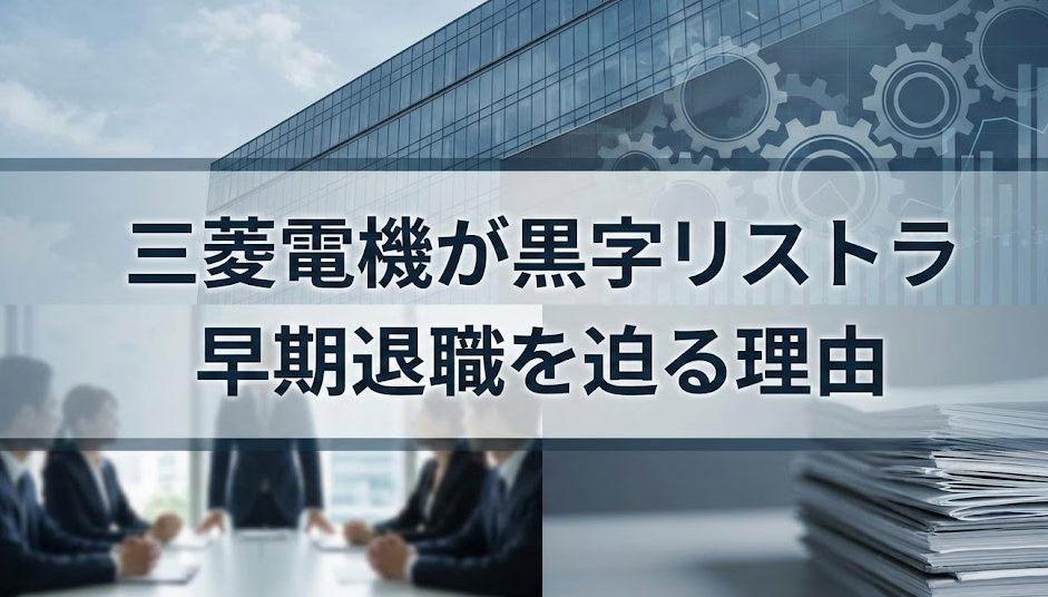 三菱電機が黒字リストラで早期退職を迫る理由をわかりやすく解説！