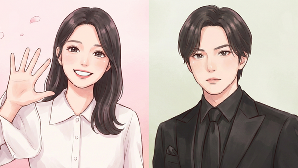 熱愛中の宮舘涼太と黒田みゆのイラスト