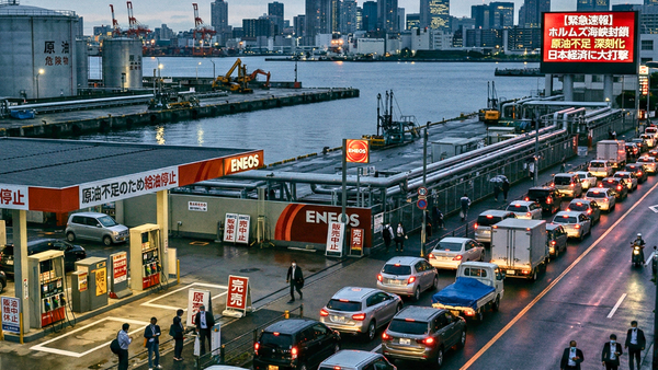 原油不足でガソリンが買えない日本